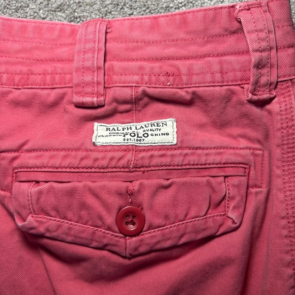 Polo Ralph Lauren Cargo Shorts Mens 36 Pink Classic Chino Multi Pocket Relaxed - Picture 2 of 12